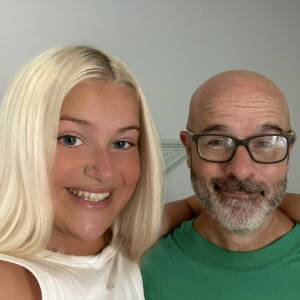 Student Ella Story and father Derek Story.